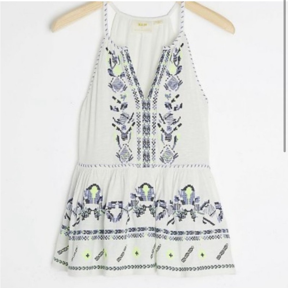 Maeve by Anthropologie Neela Embroidered Babydoll Tank - Size Large